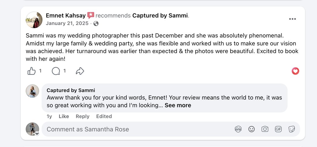Captured by Sammi Facebook recommendation