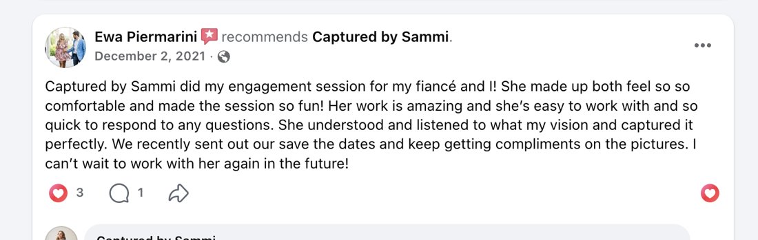 Captured by Sammi Facebook recommendation